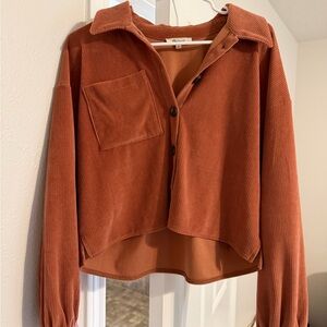 Madewell Terracotta Corduroy Shirt